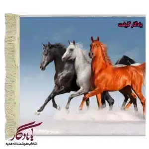 تابلو فرش ماشینی طرح حیوانات رقص در برف کد h39-1