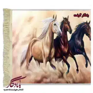 تابلو فرش ماشینی طرح حیوانات رقص در غبار کد h27-1