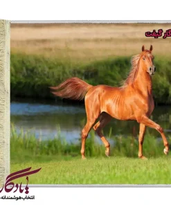 تابلو فرش ماشینی طرح حیوانات رقص طلایی کد h42-1