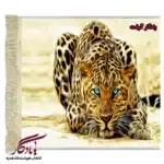 تابلو فرش ماشینی طرح حیوانات کمینگاه کد h31-1