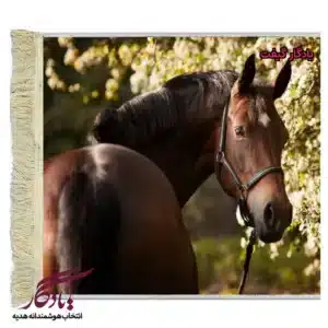 تابلو فرش ماشینی طرح حیوانات حیرت قهوه ای کد h65-1