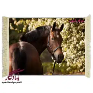 تابلو فرش ماشینی طرح حیوانات حیرت قهوه ای کد h65