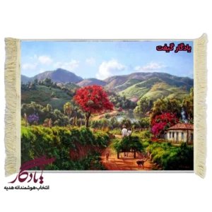 تابلو فرش ماشینی طرح منظره بسوی روستا کد m105