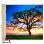 تابلو فرش ماشینی طرح منظره تک درخت2 کد m82-1