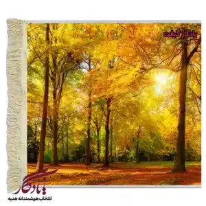 تابلو فرش ماشینی طرح منظره خزان برگ ها کد m81-1