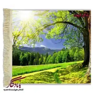 تابلو فرش ماشینی طرح منظره دشت در بهاران کد m68-1