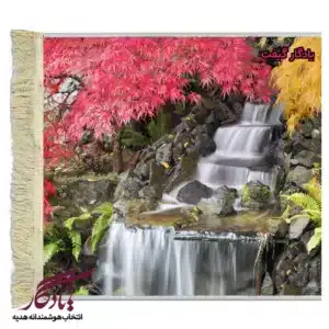 تابلو فرش ماشینی طرح منظره رود و سنگ ها کد m77-1