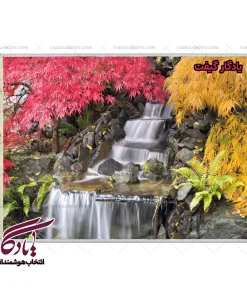 تابلو فرش ماشینی طرح منظره رود و سنگ ها کد m77 - یادگار گیفت