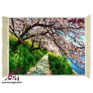 تابلو فرش ماشینی طرح منظره شکوفه های بهاری کد m79