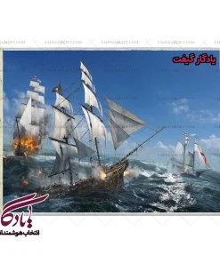 تابلو فرش ماشینی طرح منظره نبرد دریایی کد m90 - یادگار گیفت