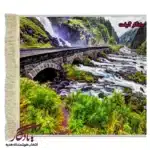 تابلو فرش ماشینی طرح منظره پل و رود کد m85-1