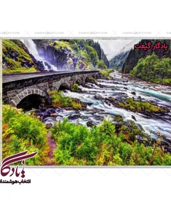 تابلو فرش ماشینی طرح منظره پل و رود کد m85 - یادگار گیفت
