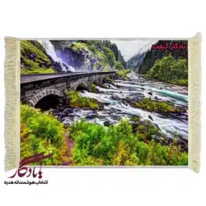 تابلو فرش ماشینی طرح منظره پل و رود کد m85