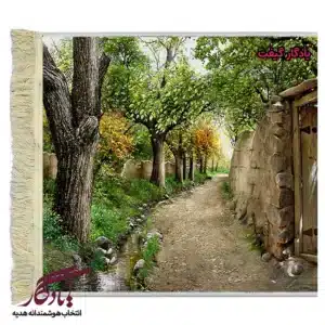 تابلو فرش ماشینی طرح منظره کوچه باغ قدیمی کد m66-1