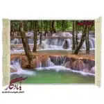 تابلو فرش ماشینی طرح منظره درختان و آبشار کد m86