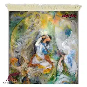 تابلو فرش ماشینی طرح مینیاتور سراپرده هستی کد mi41-1