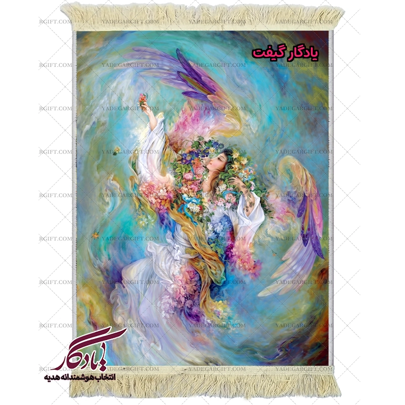 تابلو فرش ماشینی طرح مینیاتور فرشته شادی کد mi43 - یادگار گیفت