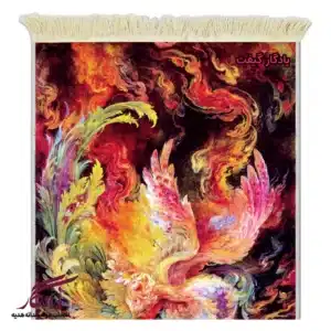 تابلو فرش ماشینی طرح مینیاتور ققنوس کد mi44-1