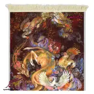 تابلو فرش ماشینی طرح مینیاتور چشمه هوا کد mi34-1