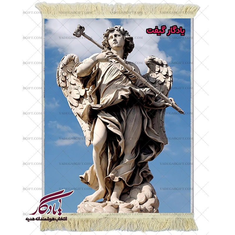 تابلو فرش ماشینی طرح تندیس فرشته و اسفنج کد t25 - یادگار گیفت