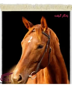 تابلو فرش ماشینی طرح حیوانات اسب مسابقه کد h96-1