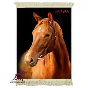 تابلو فرش ماشینی طرح حیوانات اسب مسابقه کد h96