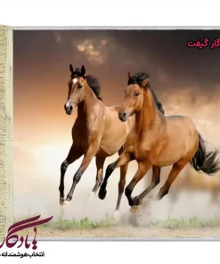 تابلو فرش ماشینی طرح حیوانات رقص و غبار2 کد h93-1