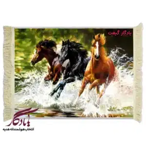 تابلو فرش ماشینی طرح حیوانات مسابقه اسب ها 22 کد h91