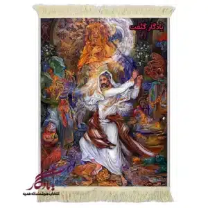 تابلو فرش ماشینی طرح مینیاتور ابراهیم بت شکن2 کد mi98