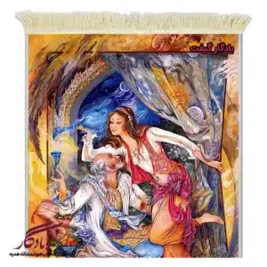 تابلو فرش ماشینی طرح مینیاتور در دام کد mi90-1