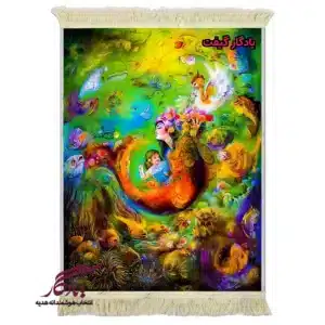 تابلو فرش ماشینی طرح مینیاتور رؤیای پری دریایی کد mi99