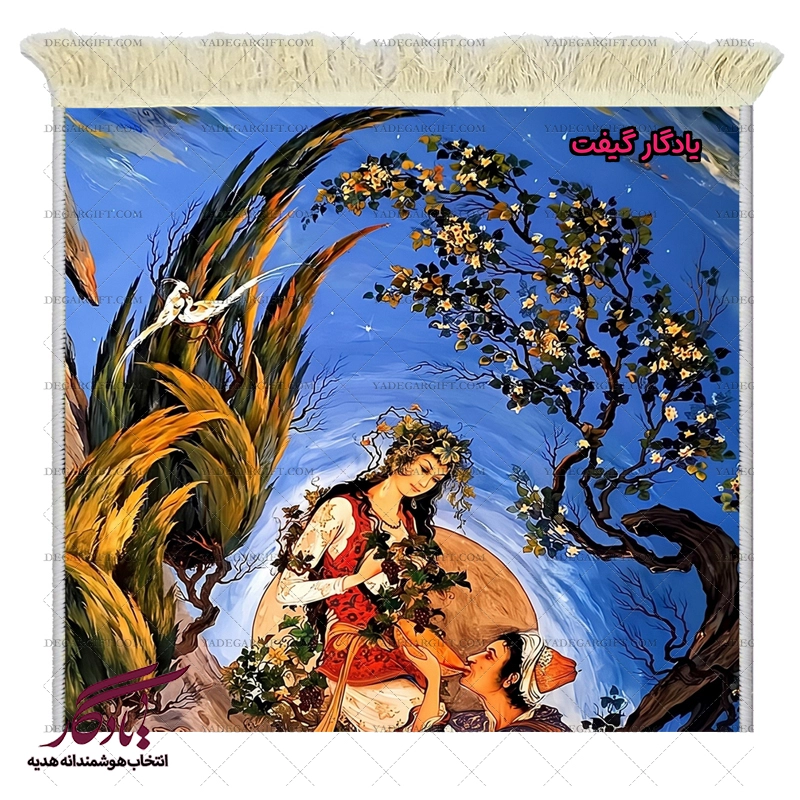 تابلو فرش ماشینی طرح مینیاتور سبوی باده2 کد mi95 - یادگار گیفت