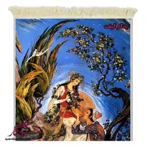 تابلو فرش ماشینی طرح مینیاتور سبوی باده2 کد mi95-1