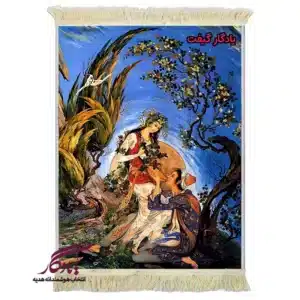 تابلو فرش ماشینی طرح مینیاتور سبوی باده2 کد mi95