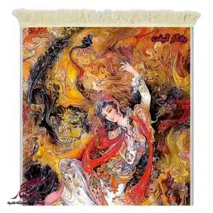 تابلو فرش ماشینی طرح مینیاتور سروش عالم غیب کد mi89-1