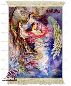 تابلو فرش ماشینی طرح مینیاتور پرده اسرار کد mi85 - یادگار گیفت