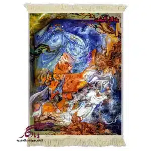 تابلو فرش ماشینی طرح مینیاتور کاروان زندگی2 کد mi101