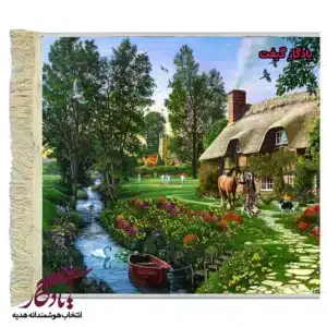 تابلو فرش ماشینی طرح منظره بهار پویا کد m145-1