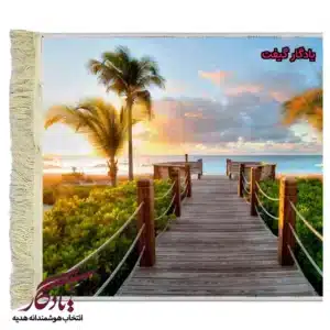 تابلو فرش ماشینی طرح منظره جزایر ترکز و کایکوس کد m153-1