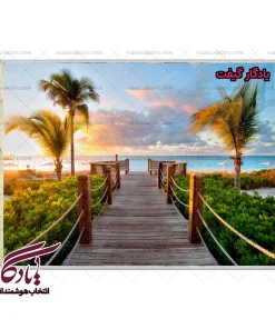 تابلو فرش ماشینی طرح منظره جزایر ترکز و کایکوس کد m153 - یادگار گیفت