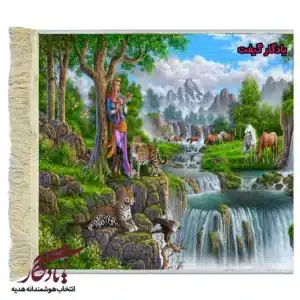 تابلو فرش ماشینی طرح منظره جنگل رؤیایی کد m107-1