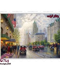 تابلو فرش ماشینی طرح منظره خیابان پنجم نیویورک کد m112 - یادگار گیفت