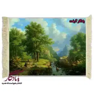 تابلو فرش ماشینی طرح منظره ملاقات در جنگل کد m108