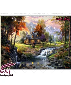 تابلو فرش ماشینی طرح منظره پاییز در جنگل کد m155 - یادگار گیفت