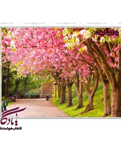 تابلو فرش ماشینی طرح منظره بهار در اسپرینگ کد m187 - یادگار گیفت