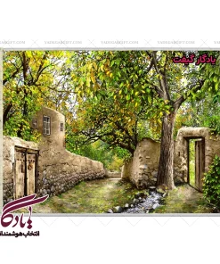 تابلو فرش ماشینی طرح منظره تابستان کوچه باغ کد m171 - یادگار گیفت