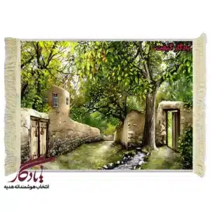 تابلو فرش ماشینی طرح منظره تابستان کوچه باغ کد m171