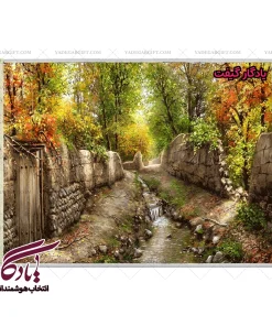 تابلو فرش ماشینی طرح منظره جوی و باغها کد m181 - یادگار گیفت