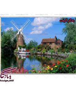 تابلو فرش ماشینی طرح منظره هانست میل نورفولک کد m173 - یادگار گیفت