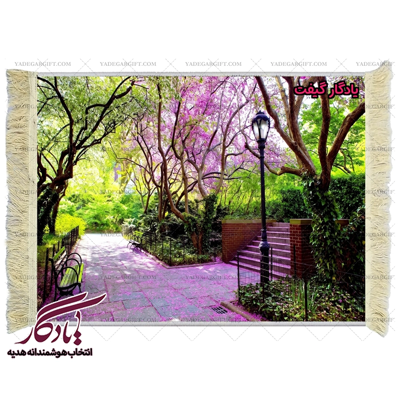 تابلو فرش ماشینی طرح منظره پارک ژاپنی کد m206 - یادگار گیفت
